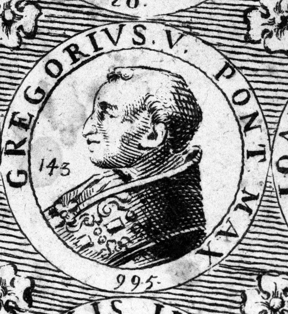 Porträtt av påven Gregoire V (996-999). av Unknown artist