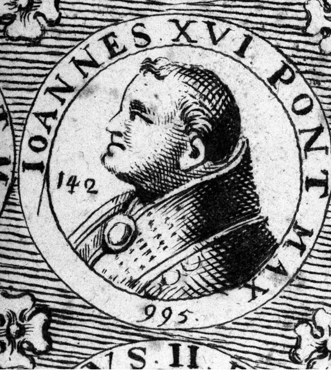 Porträtt av påven Johannes XVI (Johannes Philagatus) (död 1013). av Unknown artist