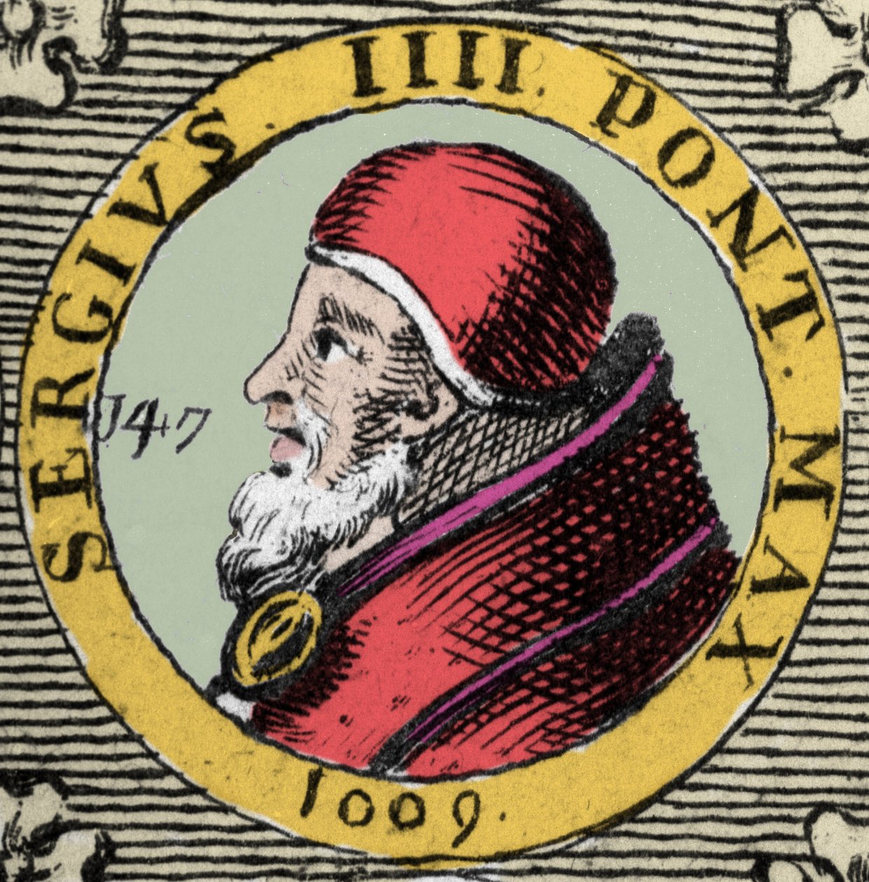 Porträtt av påven Sergius IV eller Sergius IV Sergio IV. 1000-talet. av Unknown artist