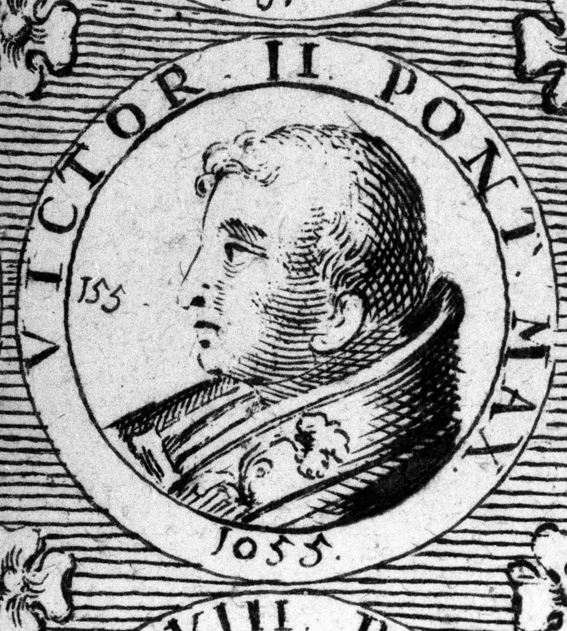 Porträtt av påven Victor II (eller Victor 2 död 1057). av Unknown artist