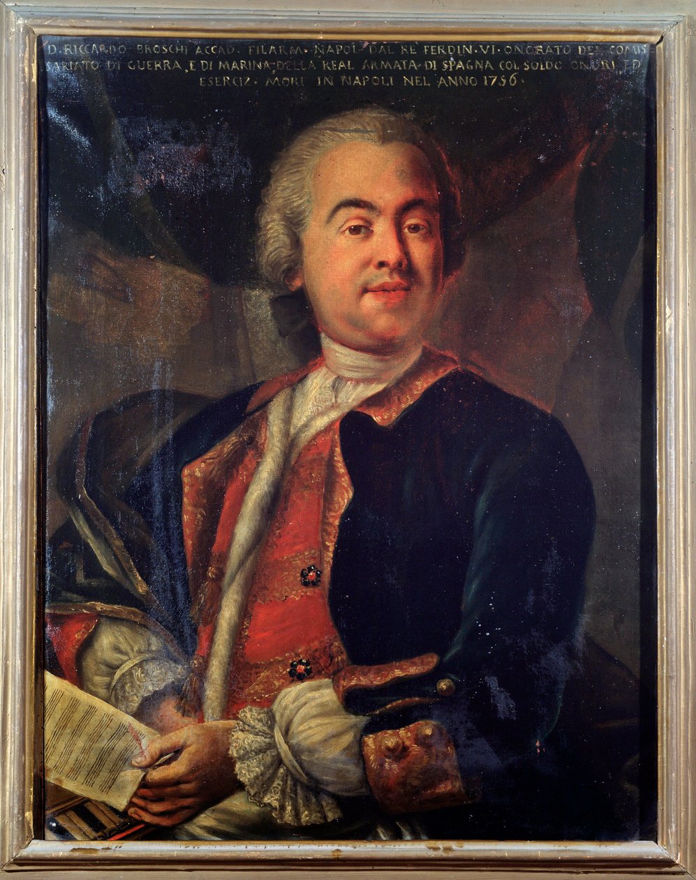 Porträtt av Riccardo Broschi, italiensk kompositör (målning av Unknown artist