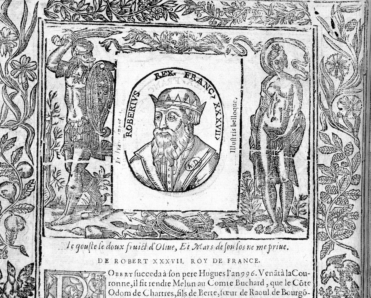 Porträtt av Robert Le Pieux, kung av Frankrike från 996 till 1031. av Unknown artist