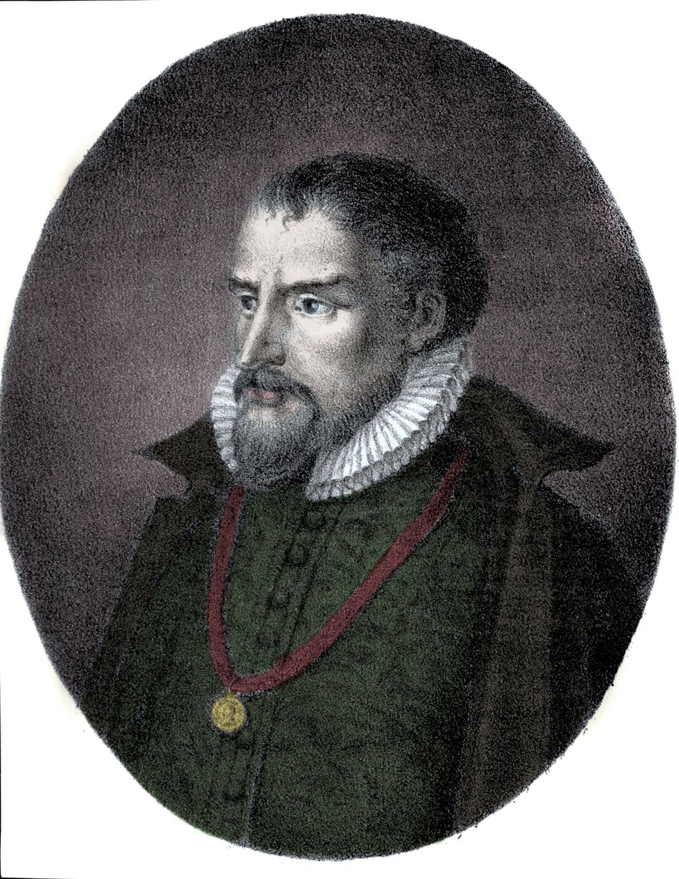 Porträtt av Roland de Lassus (Orlandus eller Orlando de Lassus, cirka 1531-1594), fransk-flamländsk kompositör. av Unknown artist