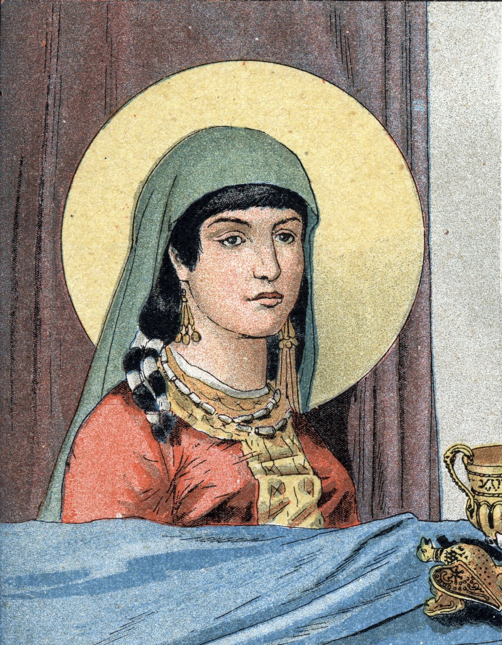 Porträtt av den heliga Kattilde, frankernas drottning (v. 475-545), hustru till Chlodvig I. av Unknown artist