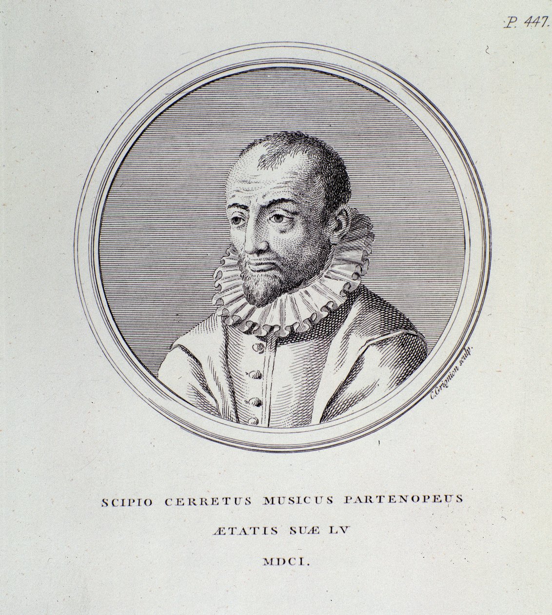 Porträtt av Scipione Cerreto (gravyr) av Unknown artist