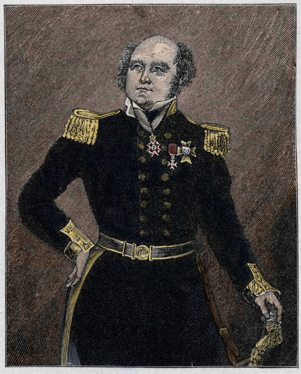 Porträtt av Sir John Franklin (1786-1847) sjöofficer och brittisk upptäcktsresande. av Unknown artist