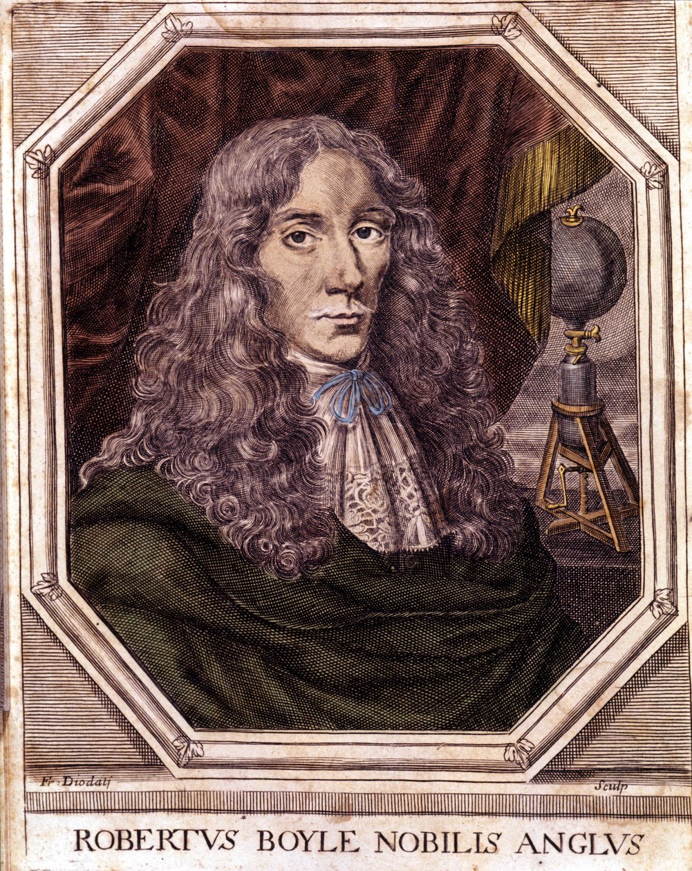 Porträtt av Sir Robert Boyle (1627-1691), anglo-irländsk fysiker och kemist. av Unknown artist