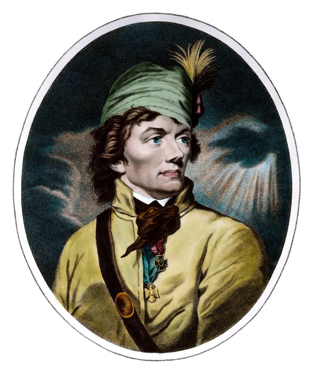 Porträtt av Thaddeus (Tadeusz) Kosciuszko (Kosciusko) (1746 - 1817) general och polska hjältar. Gravyr av 1700-talet. Privat samling. av Unknown artist