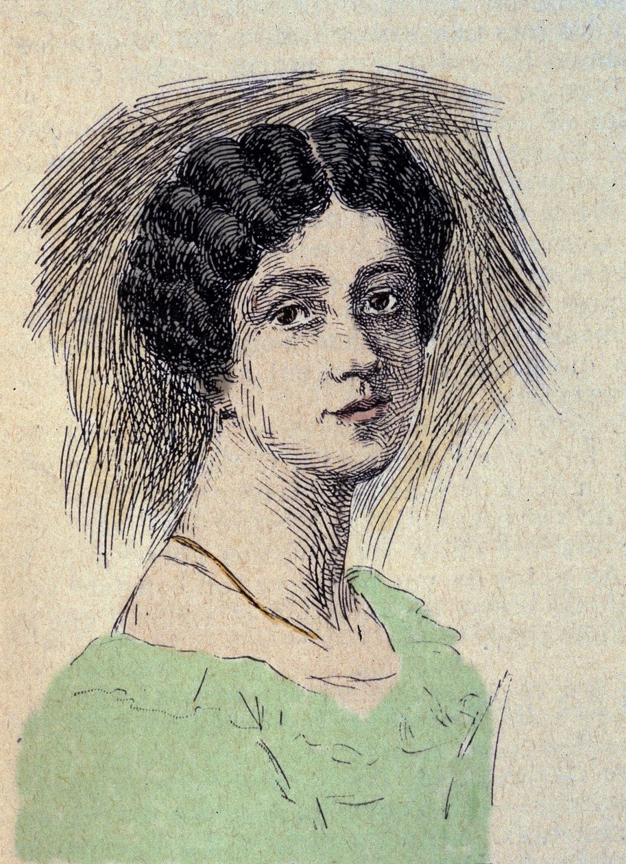Porträtt av Theodore Ulrike Sophie von Levetzow (1804-1899) Sista kärleken av Johann Wolfgang von Goethe (1749-1832) (Porträtt av friherrinnan Ulrike von Levetzows sista älskare av Goethe) Gravyr av Unknown artist