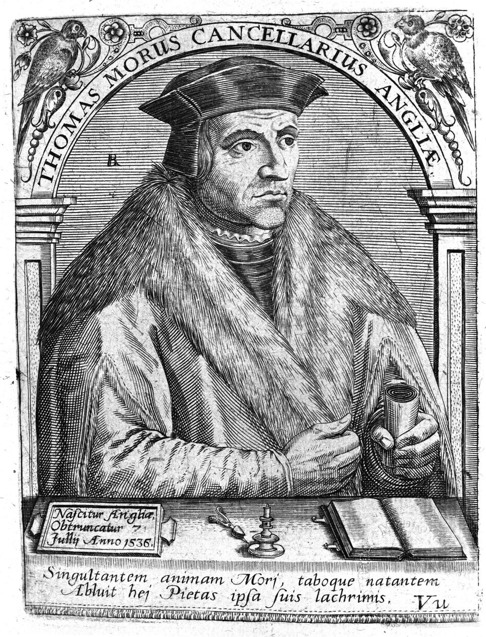 Porträtt av Thomas More (1478 - 1538), engelsk politiker och humanist. av Unknown artist