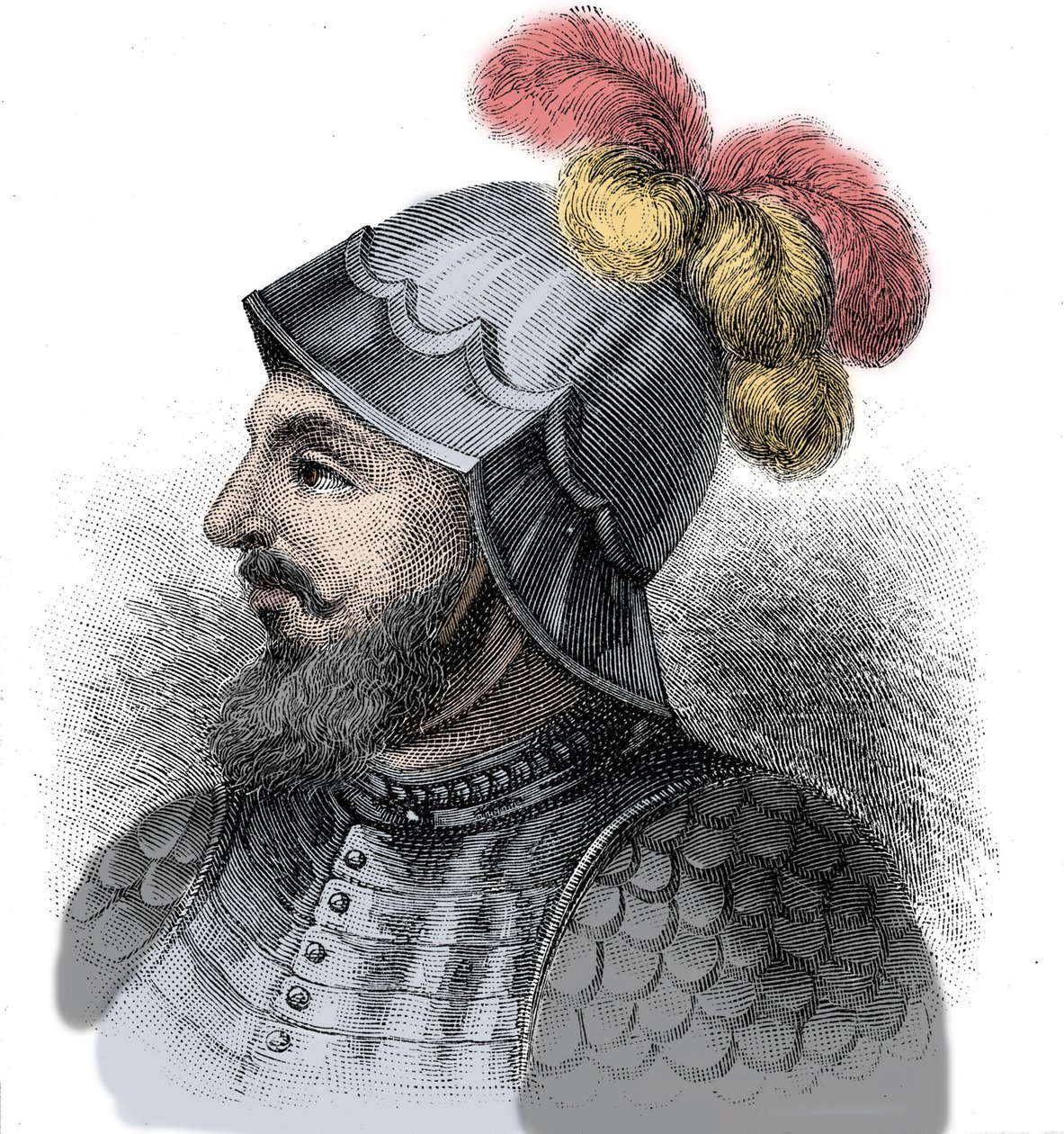 Porträtt av Vasco Nunez de Balboa, spansk erövrare (1475-1517) - Gravyr från 1800-talet av Unknown artist