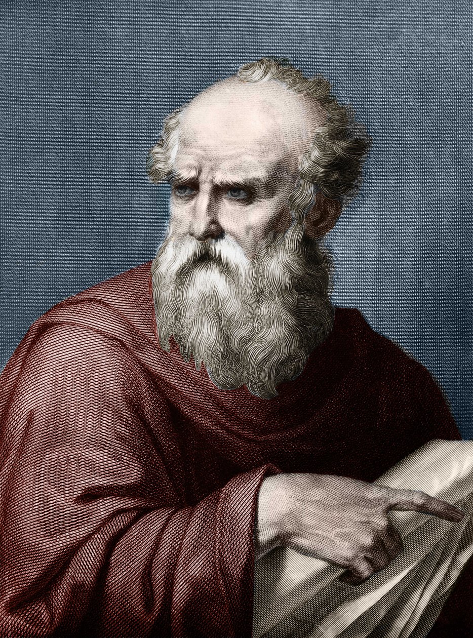 Porträtt av Vitruvius (Marcus Vitruvius Pollo) romersk arkitekt som levde på 1:a århundradet f.Kr. av Unknown artist