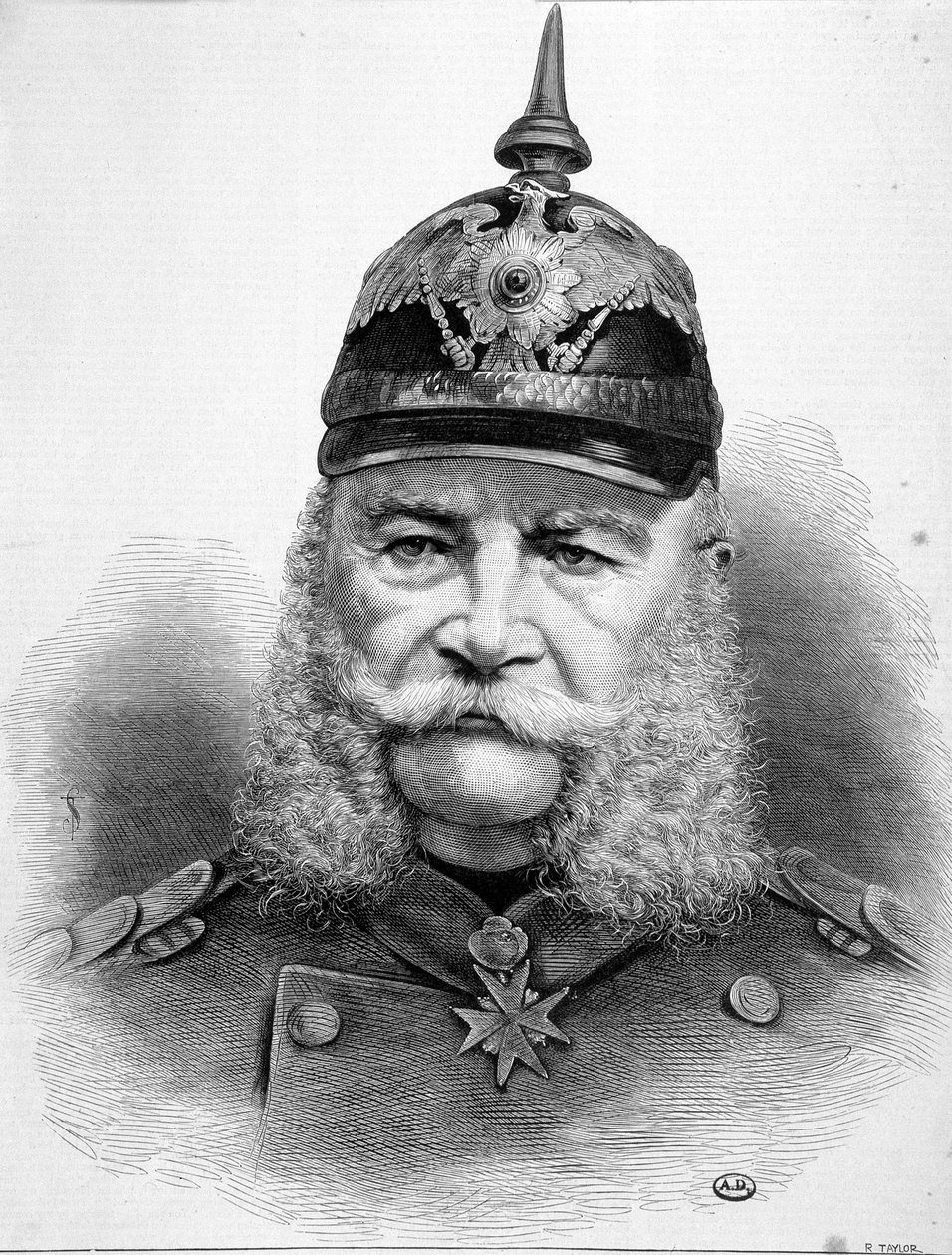 Porträtt av William Friederich Ludwig 1, kung av Preussen och kejsare av Tyskland (1797-1888). av Unknown artist