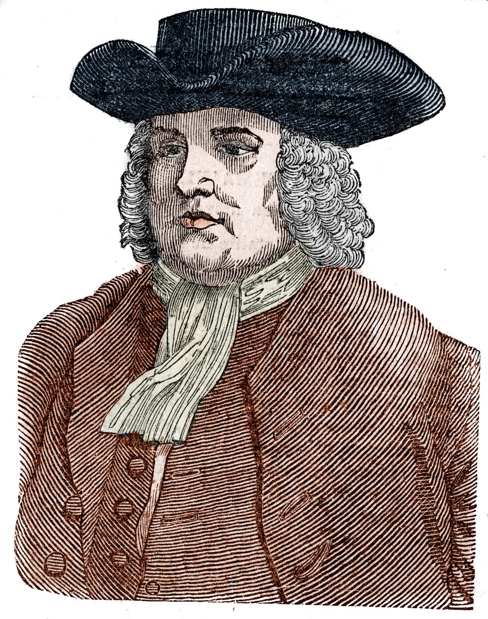 Porträtt av William Penn (1644-1718) grundare av Pennsylvania. Engelsk religiös reformator och krönikör. av Unknown artist