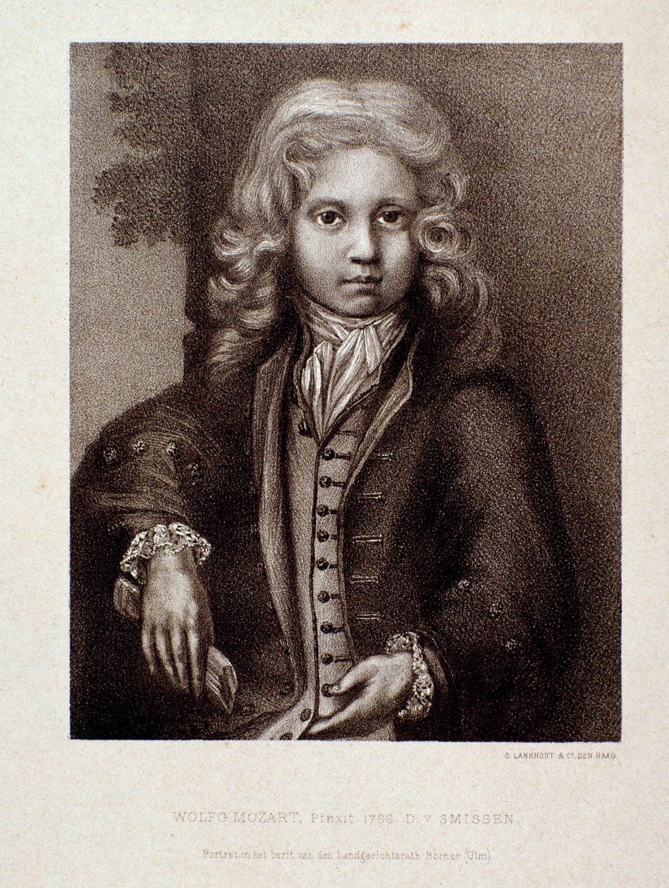 Porträtt av Wolfgang Amadeus Mozart, som ett barn (gravyr) av Unknown artist