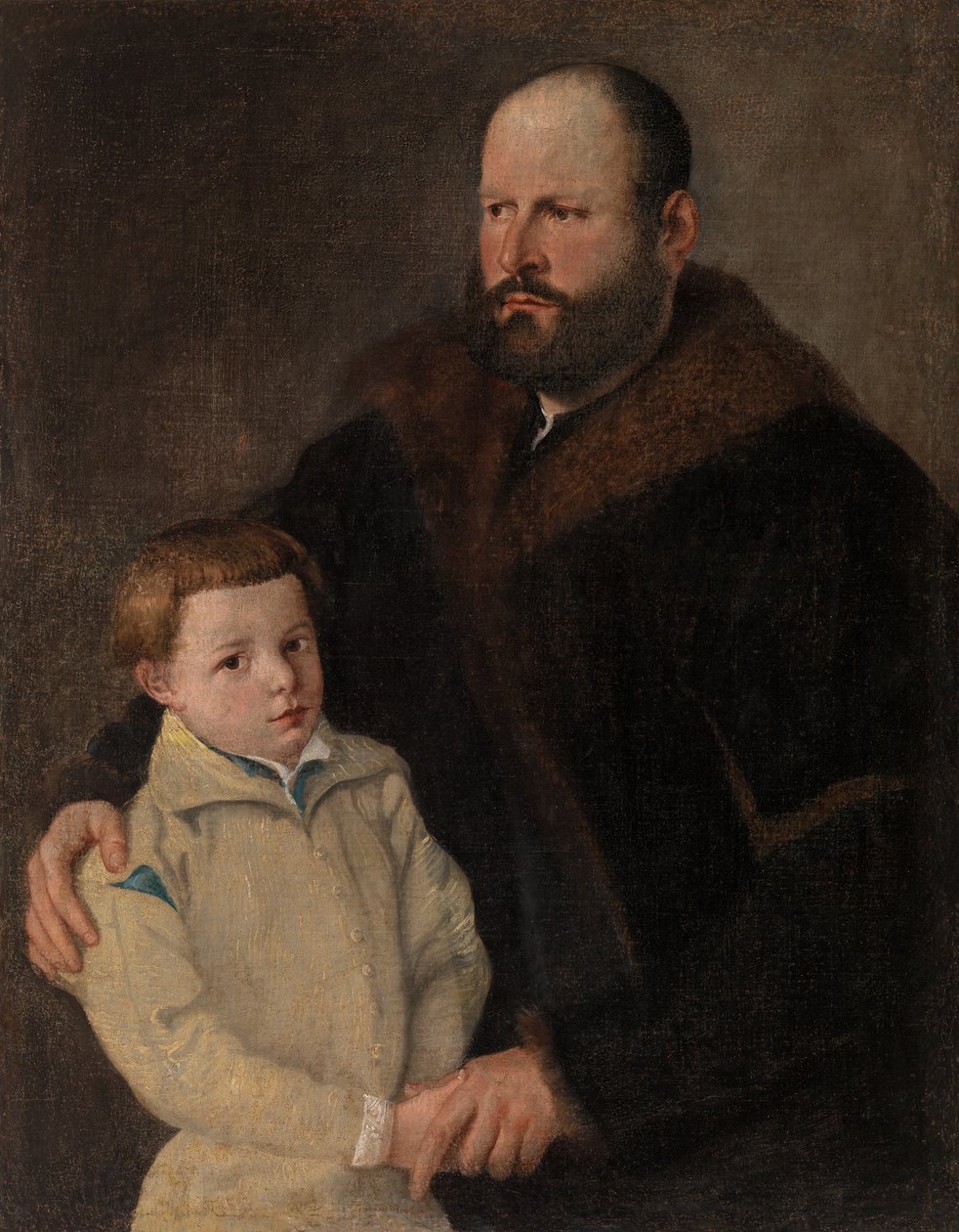 Porträtt av en gentleman och hans son av Unknown artist