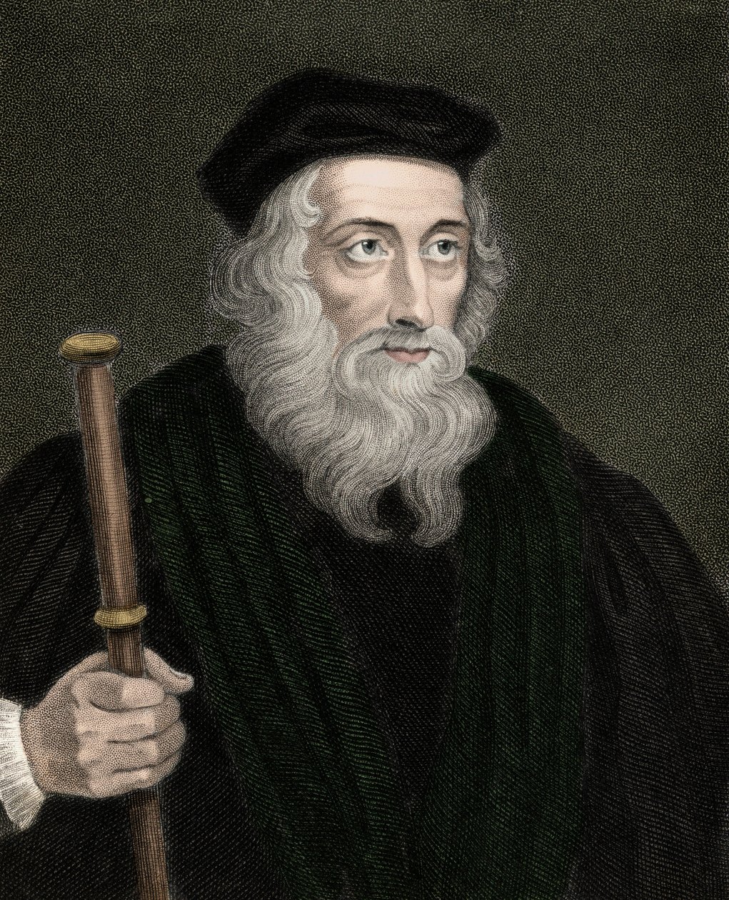 Porträtt av den engelske teologen och reformatorn John Wyclif (eller Wycliff eller Wycliffe av Unknown artist
