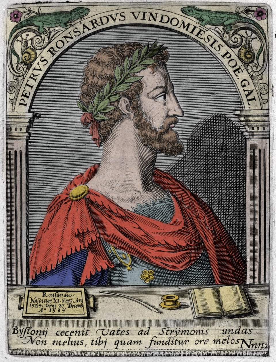 Porträtt av den franske poeten Pierre de Ronsard (1524-1585). av Unknown artist