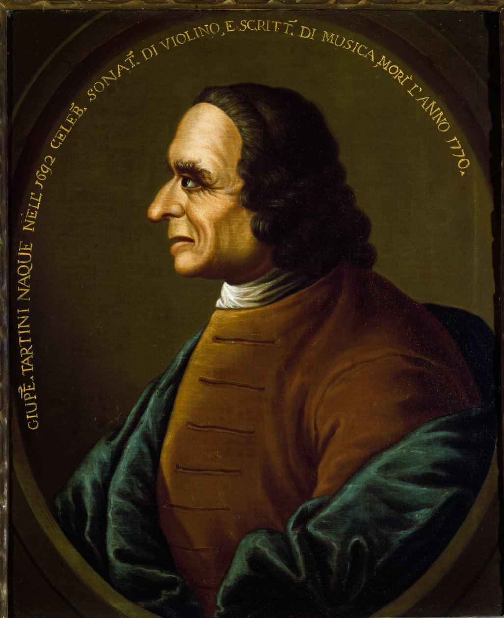 Porträtt av den italienske kompositören och violinisten Giuseppe Tartini (1692-1770) Anonym målning från 1700-talet. Bologna Civico Museo Bibliografico Musicale - Porträtt av den italienske kompositören och violinisten Giuseppe Tartini (1692-1770). Anonym  av Unknown artist