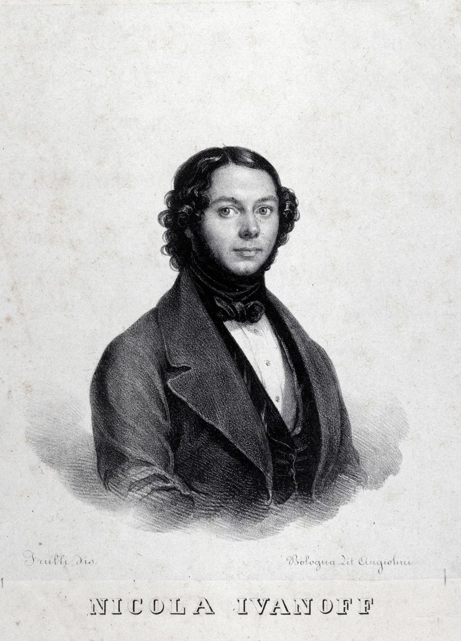 Porträtt av den ryska sångaren Nicola Ivanoff (Nikolaj Kuzmiv Ivanov 1810-1880). av Unknown artist