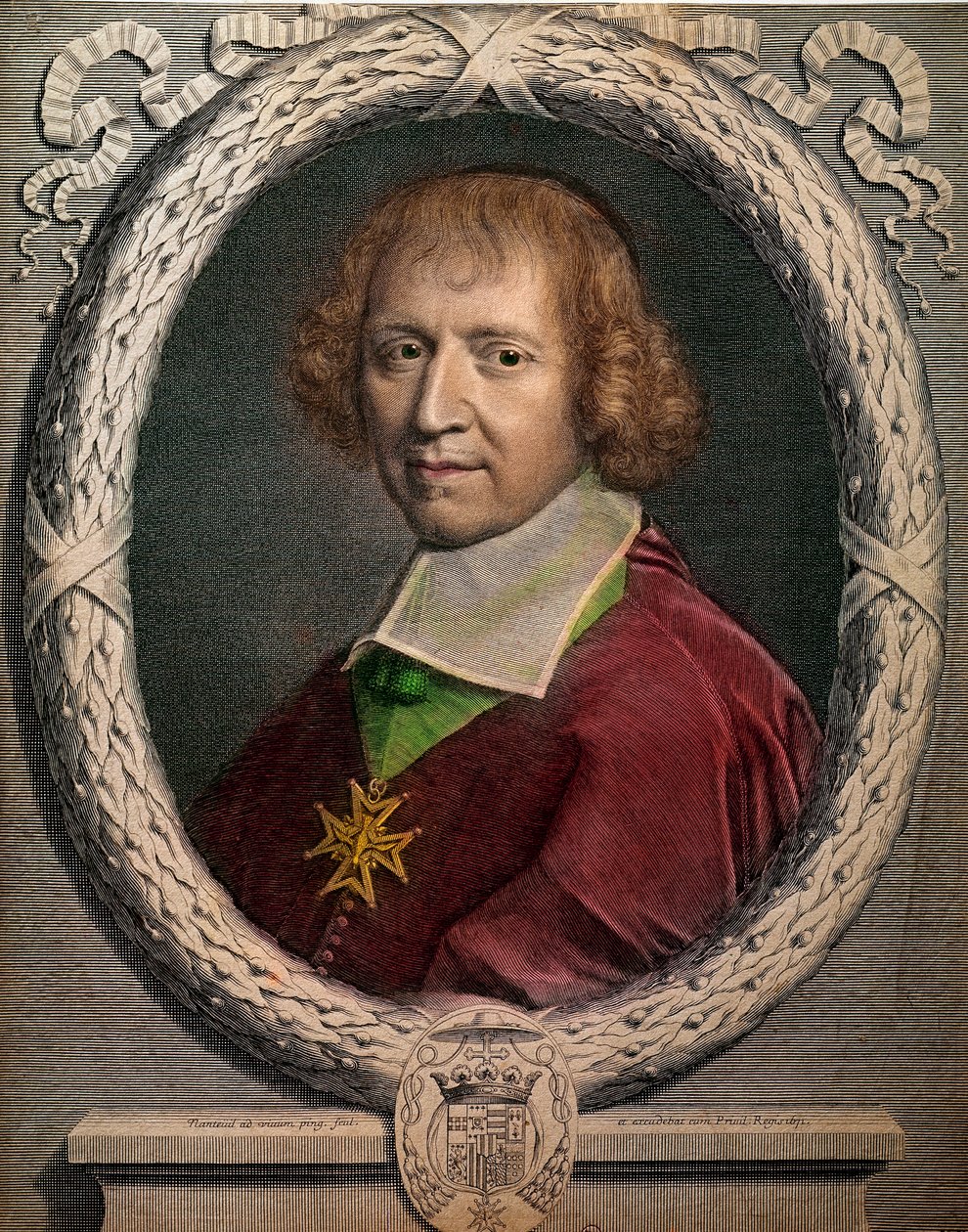 Porträtt av kyrkomannen Francois de Harlay, Abbe av Jumieges (1625-1695)” Gravyr av 1600-talets Paris, Musee Carnavalet av Unknown artist