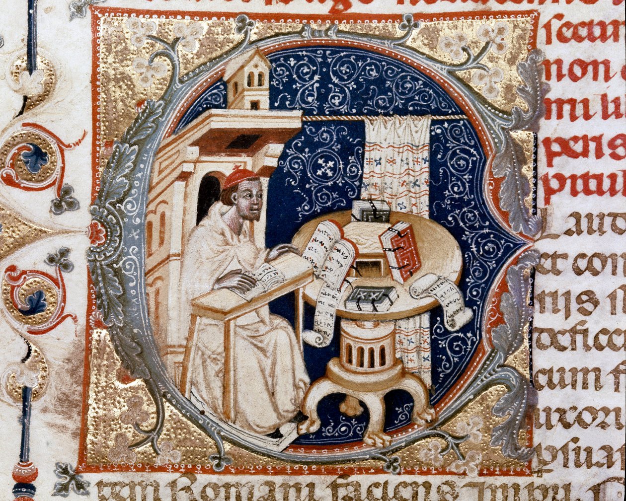 Porträtt av kopistmunken Ugo de Florence (miniatyr, ca 1320) av Unknown artist