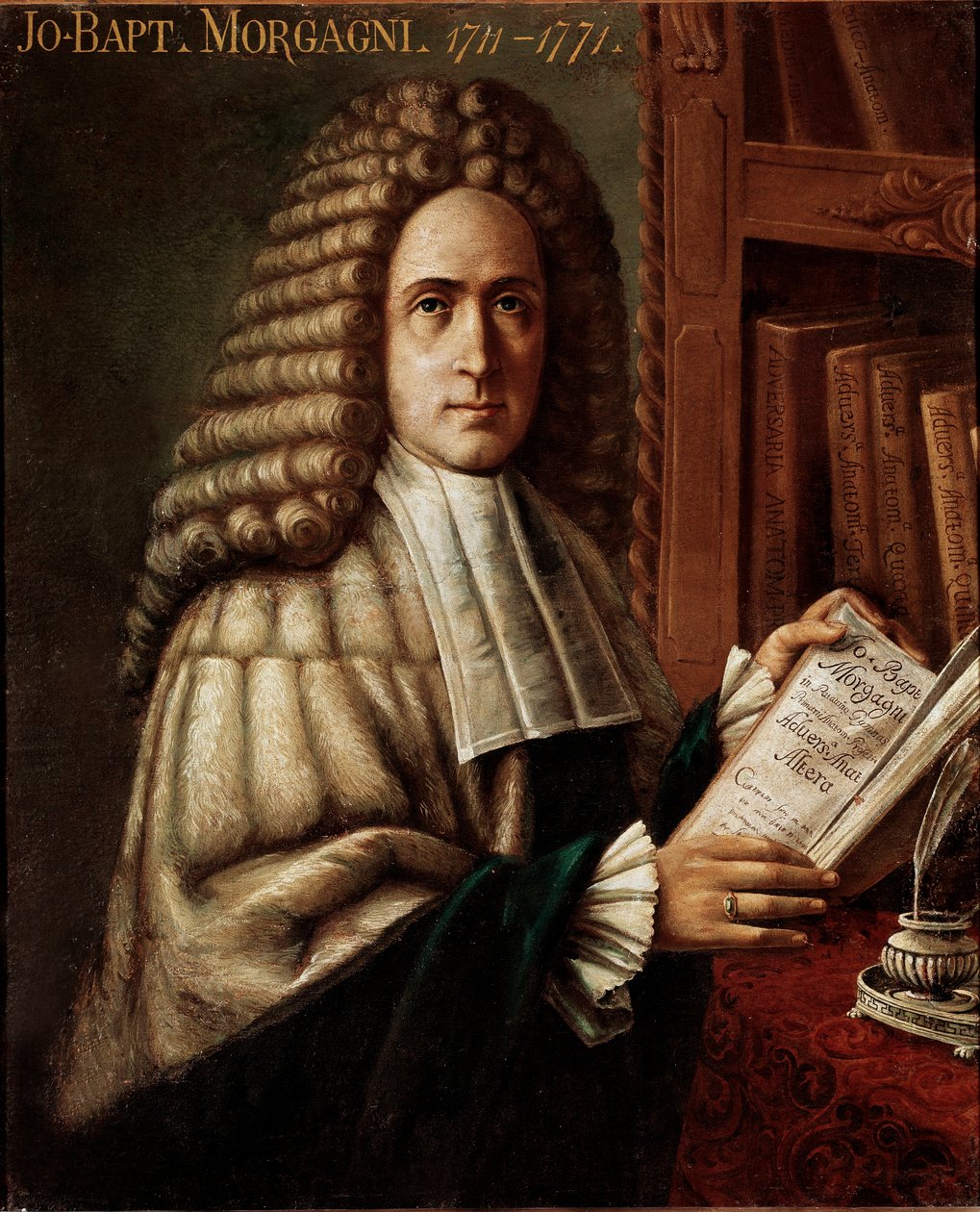 Porträtt av läkaren och anatomen (Giovanni Battista) (Giovan Battista) Giambattista Morgagni (1683-1771) (Johannes Döparen) Grundare av den patologiska anatomin Anonym målning av 1700-talets Padua, universitet, Italien av Unknown artist