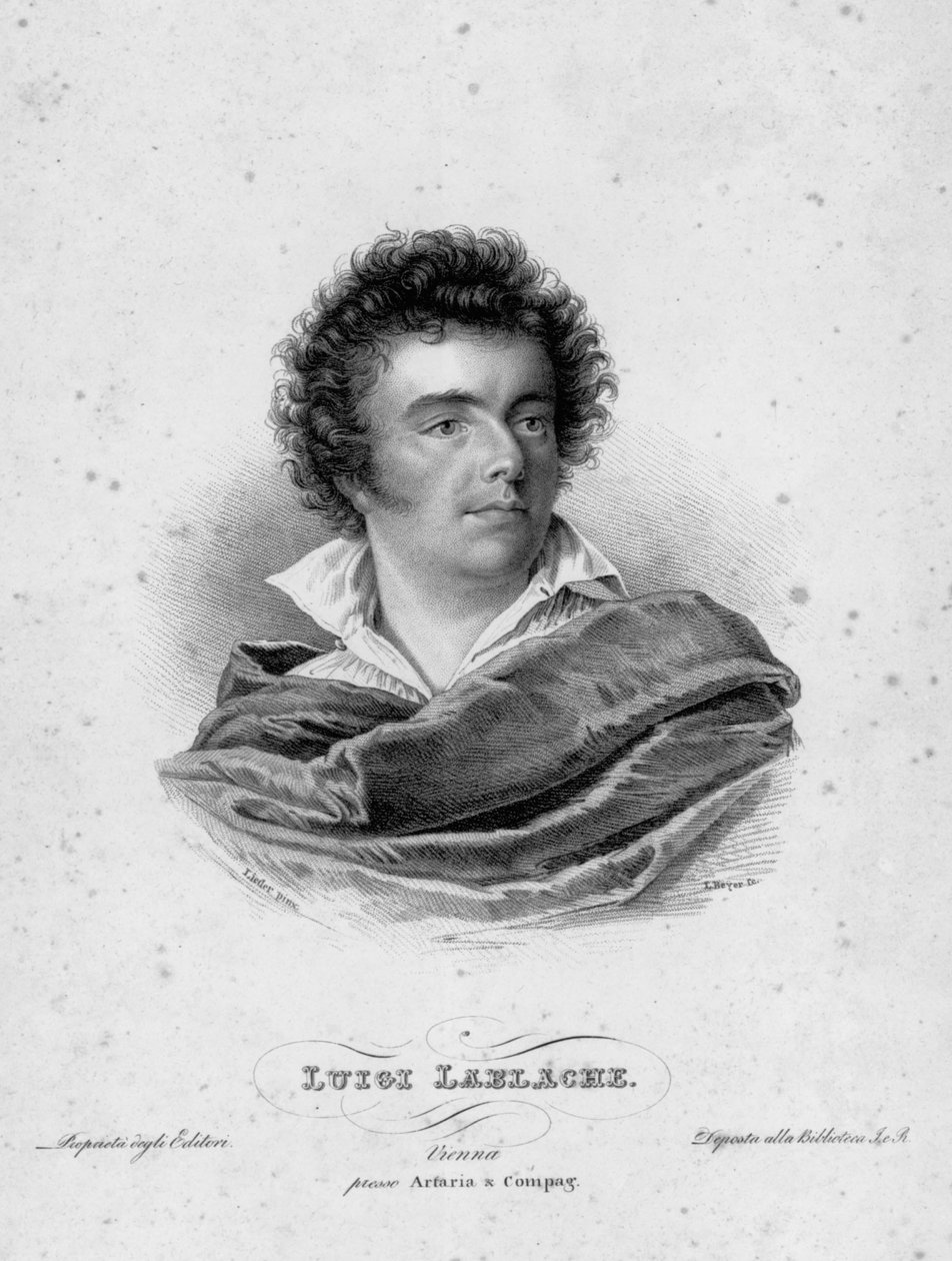 Porträtt av den franska operasångaren Luigi Lablache (1794-1858) Gravyr från 1800-talet av Unknown artist