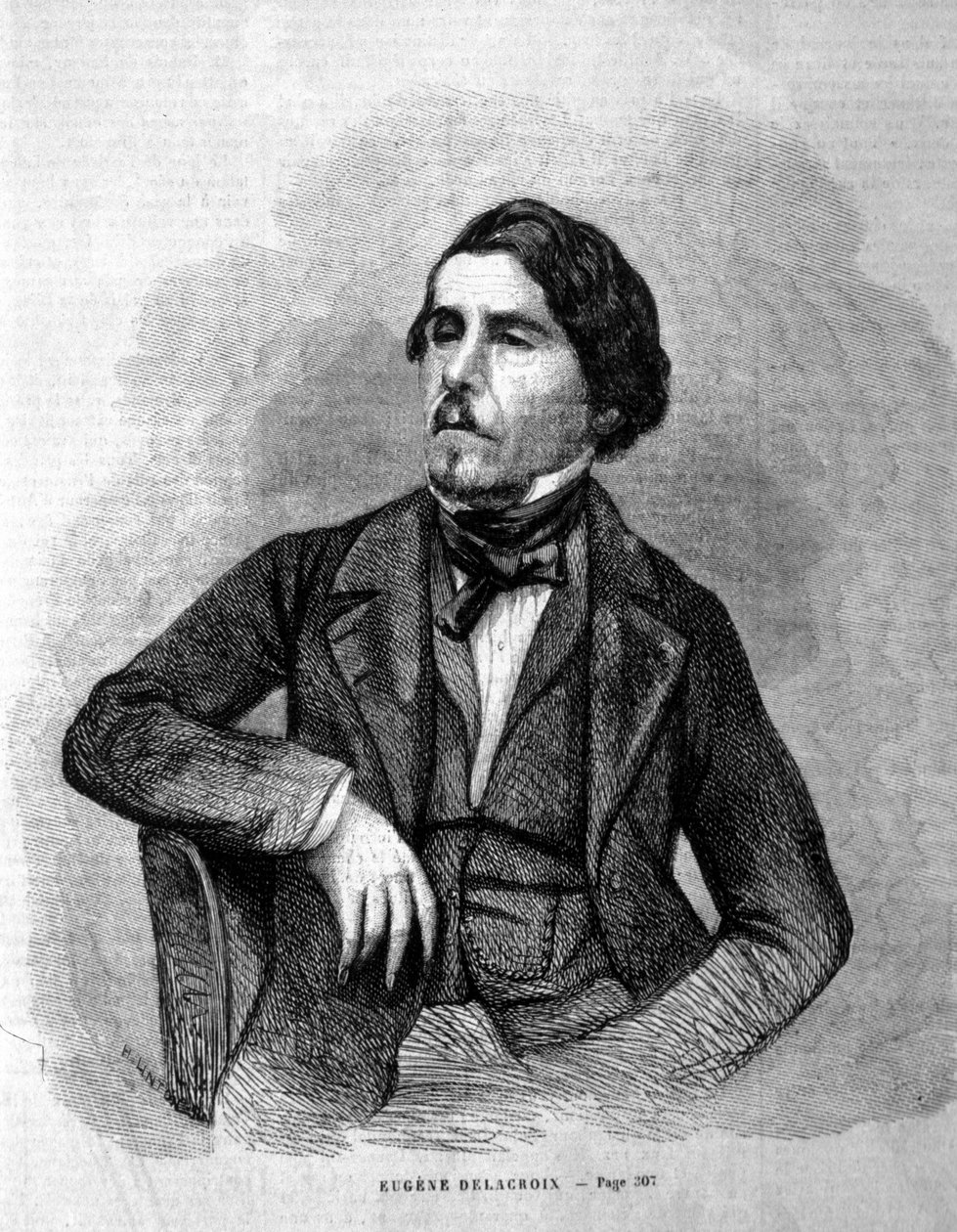 Porträtt av målaren Eugène Delacroix (1798 - 1863). av Unknown artist
