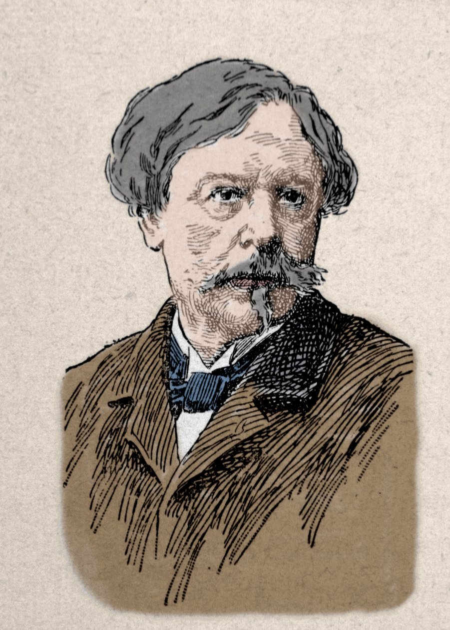 Porträtt av författaren Edmond de Goncourt (1822-1896) 1800-talet av Unknown artist