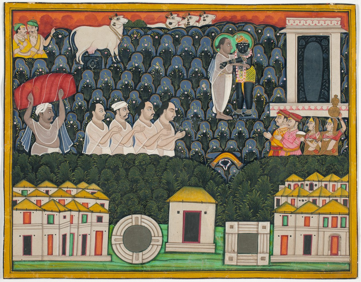 Pratham Milan, Shrinathji uppenbarar sig för Vallabhacharya på berget Govardhan av Unknown artist