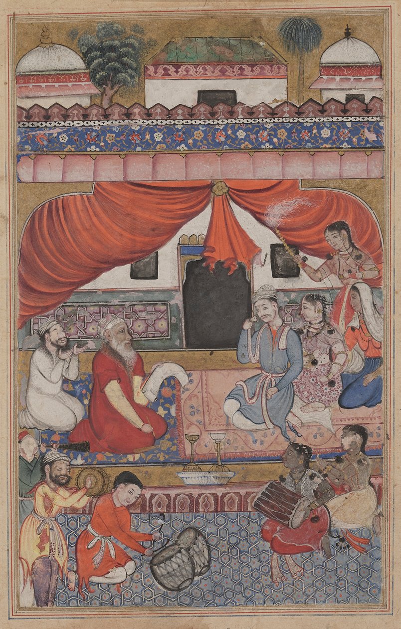 Förberedelse för äktenskapet mellan Mahmuda och den unge vesiren, från en Tuti-nama (Berättelser om en papegoja): Trettiotredje natten av Unknown artist