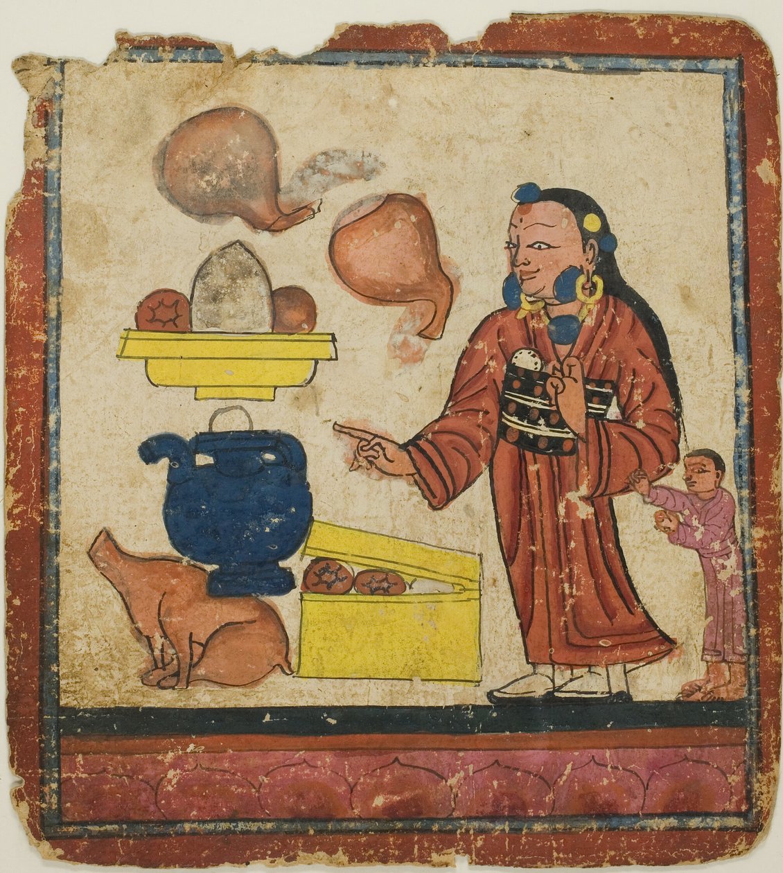 Presentation av offergåvor, från en uppsättning initieringskort (Tsakali) av Unknown artist