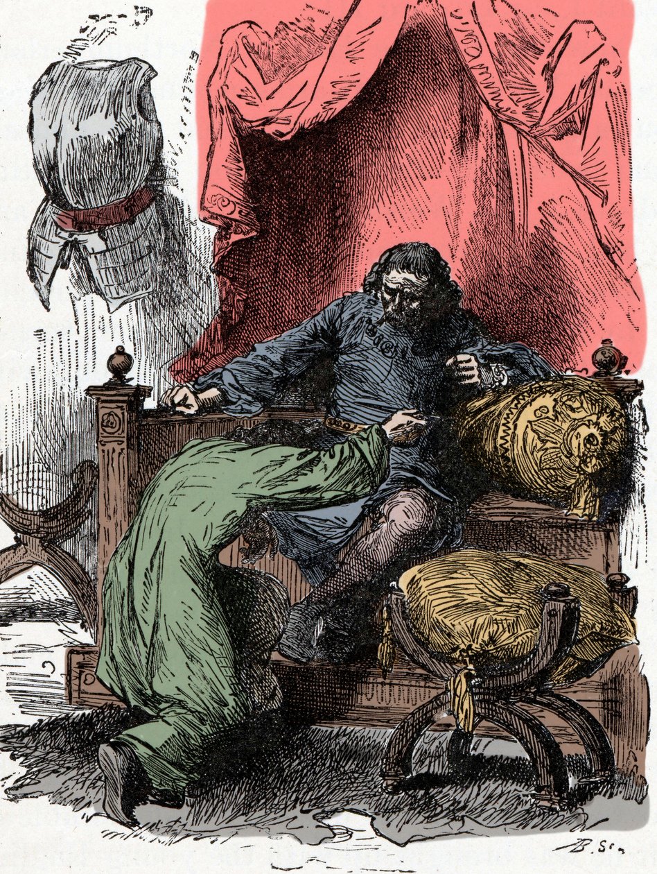 Prins Henrik erbjuder sitt liv när hans far tvivlar på hans lojalitet när han återlämnar kronan - Prins Henrik (även känd som Bollingbroke, Henrik IV av England av Unknown artist
