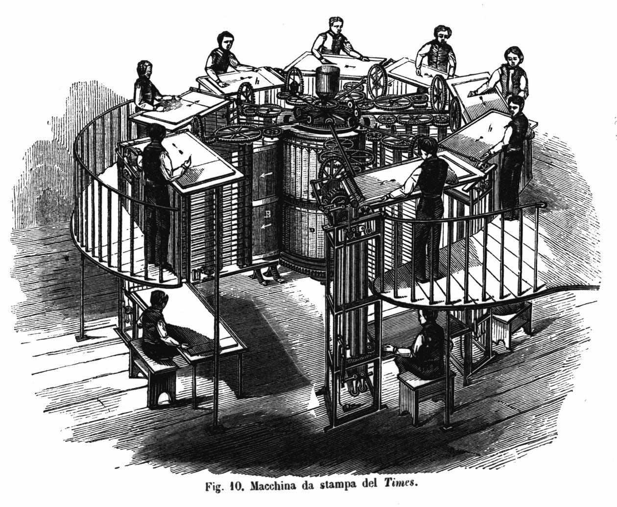 Tidningens tryckpress. av Unknown artist