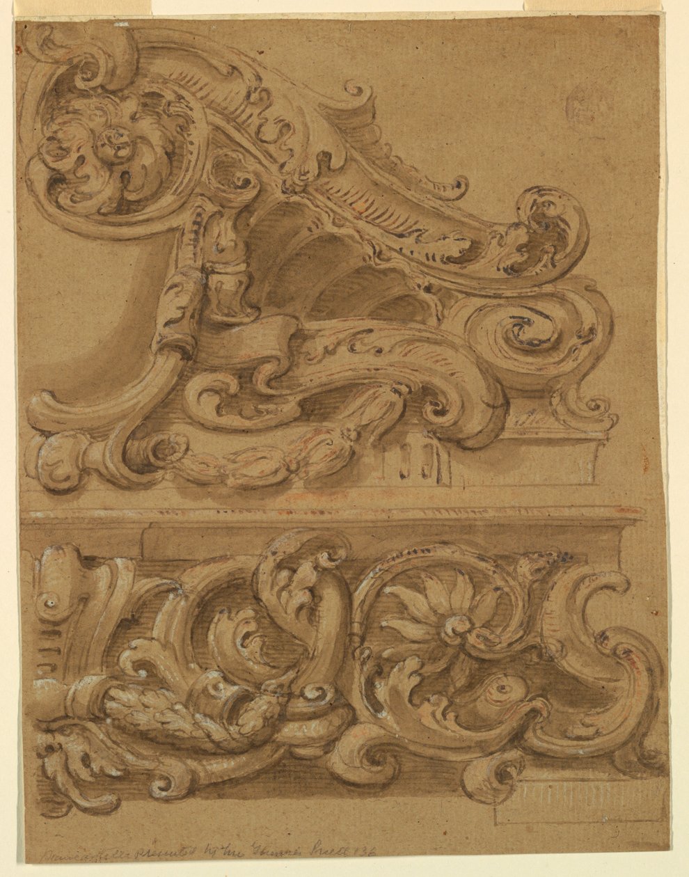 Projekt för en Entablatur och Pediment av Unknown artist