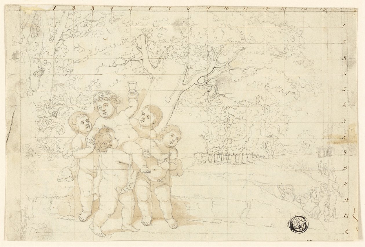 Putti som bär unga Bacchus av Unknown artist
