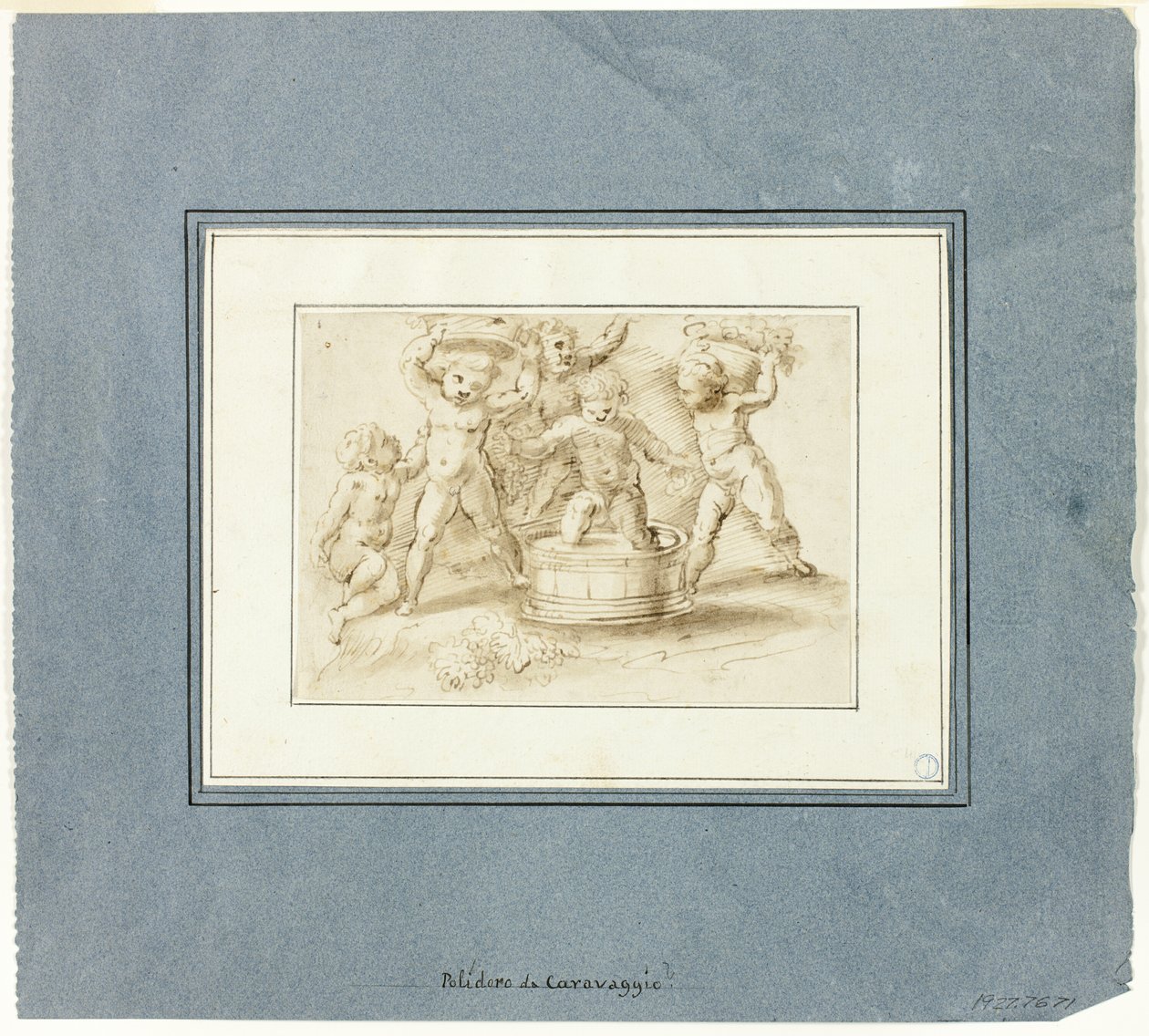 Putti gör vin av Unknown artist