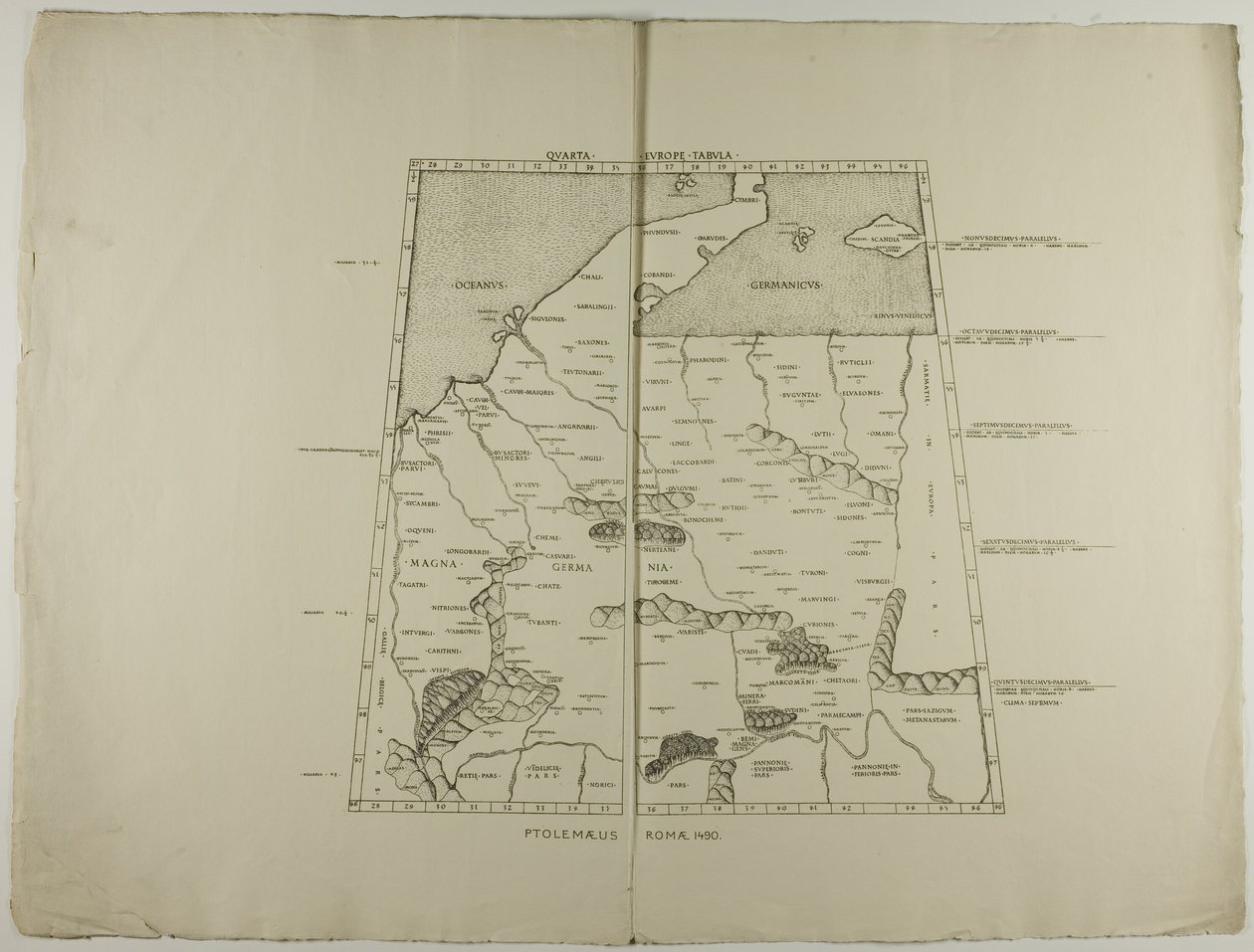Fjärde Europa Tabula: Ptolemaeus Romae 1490 av Unknown artist