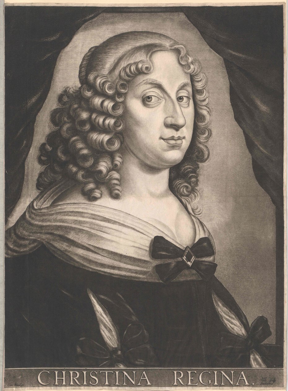 Drottning Christine av Sverige (tryck) av Unknown artist