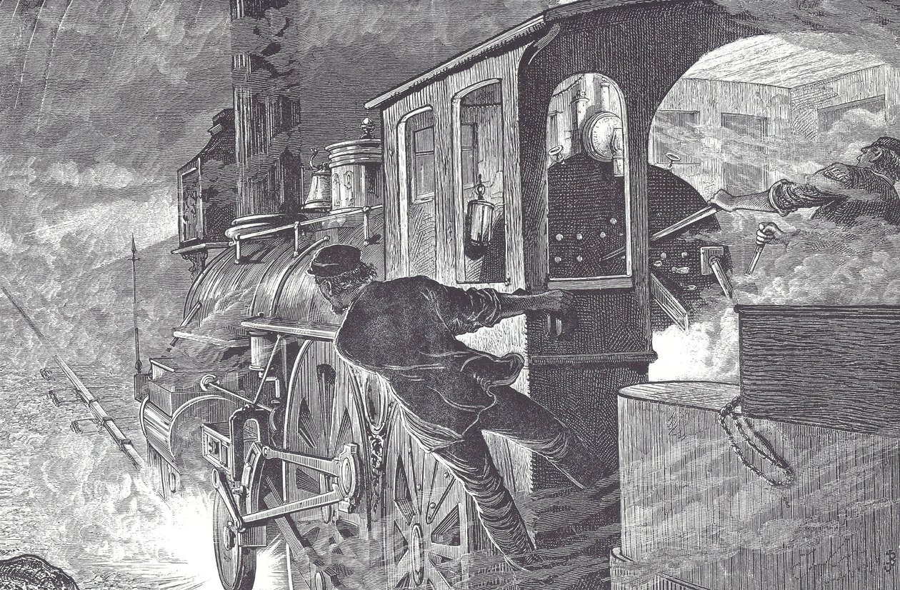 Järnvägsförare, sent 1800-tal (trästick) av Unknown artist