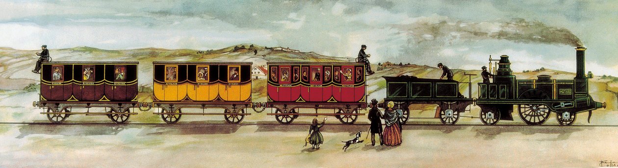 Järnvägslinjen mellan Barcelona och Mataro (Barcelona-Mataro) invigdes 28 oktober av Unknown artist