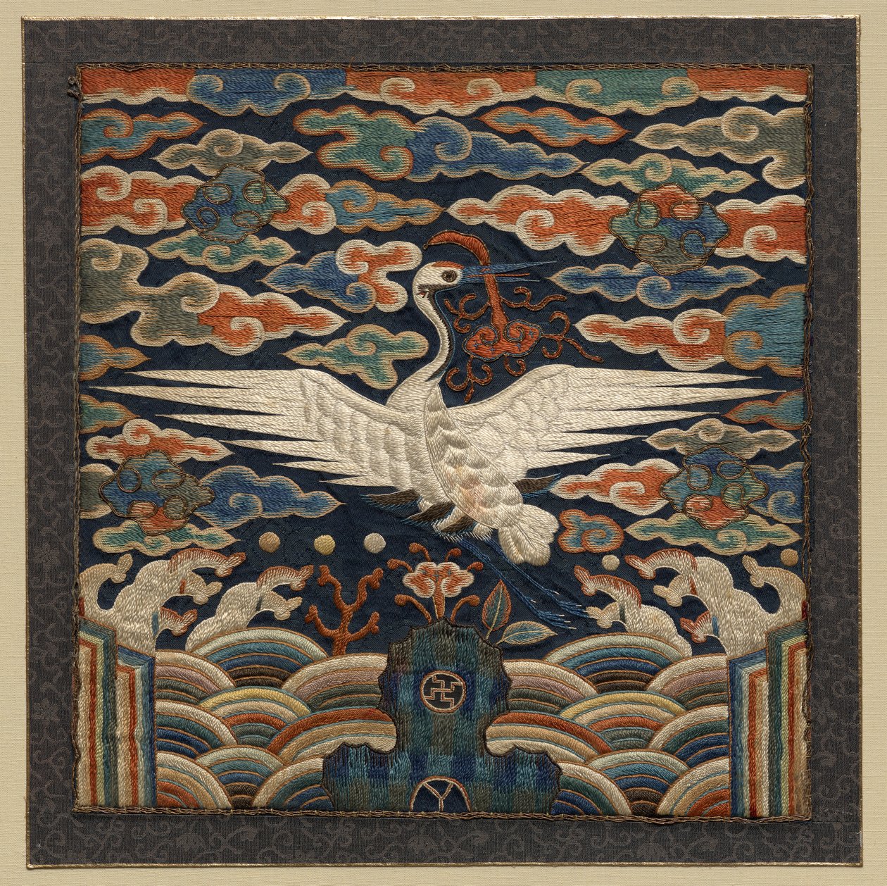 Rank Badge med Single Crane Motiv av Unknown artist