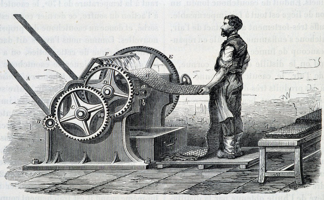 Rågummiförstörare - i "" The wonders of the industry"" av Louis Figuier av Unknown artist
