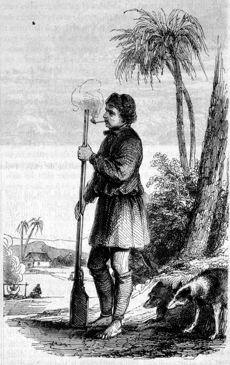 Representation av en sjöfarare i Santo Domingo på 1600-talet. av Unknown artist