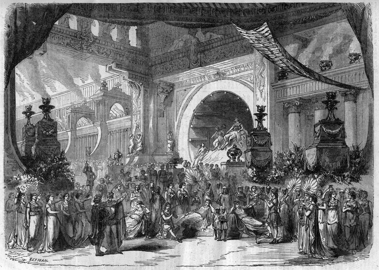 Representation av en opera: akt III, andra målning av "" Faust"" av Charles Gounod (1818-1893) - Gravyr i "" Le Journal Illustré"" av Unknown artist