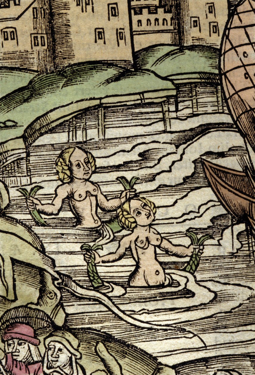 Representation av sirener. 1500-talsgravyr av Unknown artist