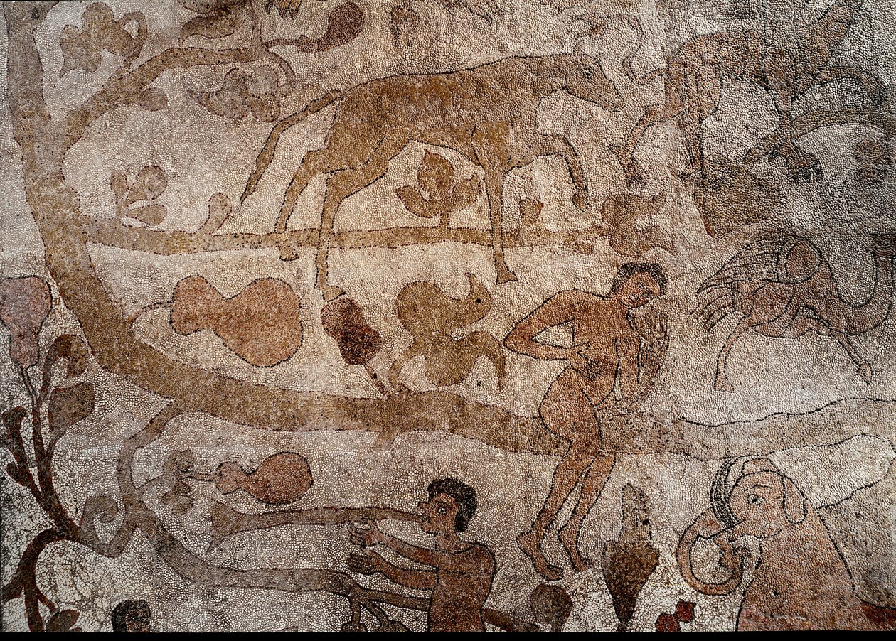 Representation av den imaginära indiska faunan som symboliserar Alexander den stores bedrifter av Unknown artist