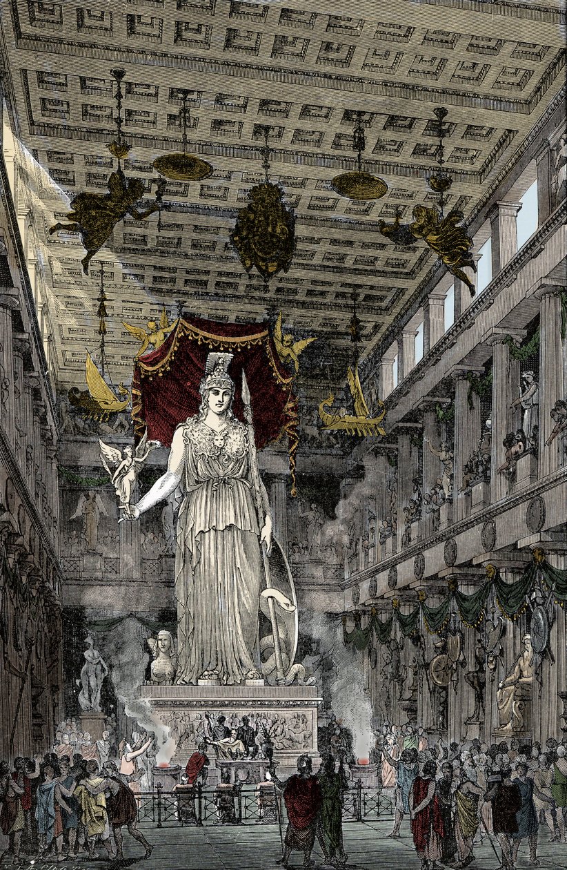 Representation av Parthenons inre av Unknown artist