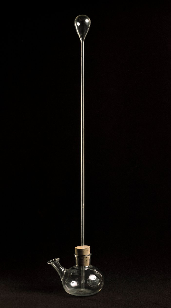 Reproduktion av termoskopet som användes av astronomen Galileo Galilei (Galilee) (1564-1642) för sina studier av effekten på luftdensiteten som produceras av temperaturvariationer. 1592-1610 Florens, Istituto e Museo di Storia delle Scienze. av Unknown artist
